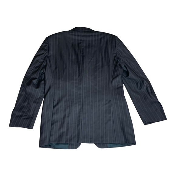 Vintage Hugo Boss Mens Charcoal Pinstripe Wool Silk 3 Buttons 40R Blazer Germany - Picture 2 of 16